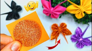 Only 1 Circle  1 Square🦋How To Make Butterfly From Glitter foamiran🦋Do it yourself foamiran Butterf [upl. by Gerdy475]