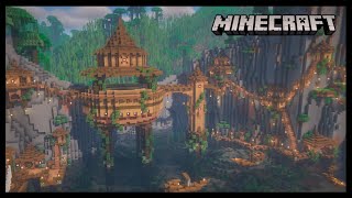 Building a Jungle Cliff Village Minecraft Timelapse [upl. by Lytle]