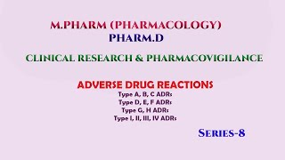 8th Series  Adverse Drug Reactions ADR [upl. by Plumbo]