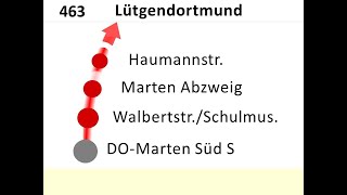 DSW21 Ansagen Bus 463 Marten  Lütgendortmund [upl. by Stanwinn]