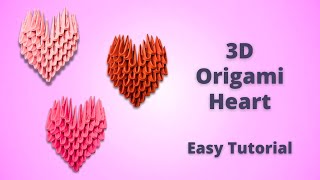 How To Make 3D Origami Heart  Modular Origami Heart  Valentines Day Special Craft  Easy Tutorial [upl. by Enaht102]