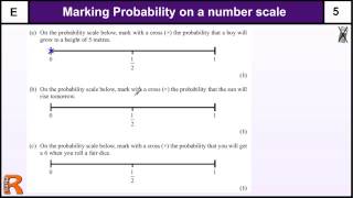 Probability on a number Scale GCSE Maths Foundation revision Exam paper practice amp help [upl. by Abbub]