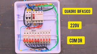 Como Montar Quadro de Energia 220V Bifásico Simples com DR [upl. by Dhu]