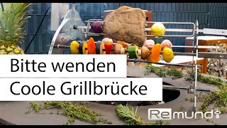 Grillbrücke  Grillen mit System  Rotierende Grillspieße für Feuerstellen [upl. by Gunthar]