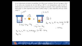 umh1148 201314 Lec004c Problema de Calorimetría [upl. by Nilesoy309]