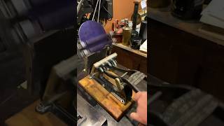 Using a tabletop printing press to print a blue picture of a printing press [upl. by Harve]