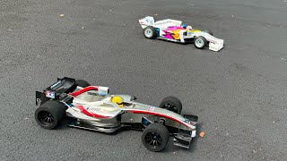 Tamiya F104 Pro and TRF102 F1 RC Fun [upl. by Darla105]