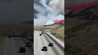 Plane dropping aerial fire retardant on a wild fire Gorman California [upl. by Esirehc711]