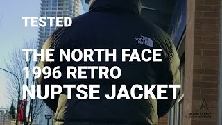 COLD TEST THE NORTH FACE 1996 RETRO NUPTSE JACKET PUFFER THENORTHFACE OUTDOORS STYLE [upl. by Nahtanoj]