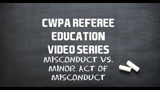 2024 Collegiate Water Polo Association Referee Online Training Series Misconduct vs MAM [upl. by Stockton]