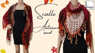 TUTORIAL scialle alluncinetto quotAutumn Woodquot [upl. by Alakim]