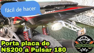 Cómo Poner la cola de la Pulsar NS200 a la Pulsar 180 UGGT  Porta Placa de la NS Adaptada a la 180 [upl. by Leur]