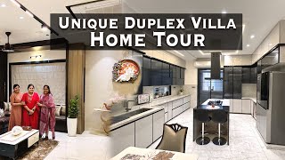 Home Tour  Unique Duplex Villa  Interior tour  Luxury home tour  Telangana Pilla  modern home [upl. by Suertemed]