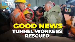 Tunnel Workers Rescued After Being Trapped For 17 Days In Uttarkashi Tunnel [upl. by Eiderf]