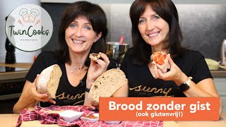 Brood zonder gist zonder kneden zonder broodmachine 🤩  plus glutenvrije variant  TwinCooks 10 [upl. by Akenor507]