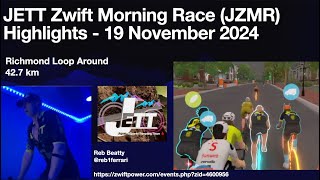 Zwift  JZMR Highlights Richmond Loop Around  19 November 2024 [upl. by Leunamne111]