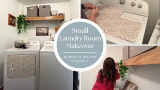 Budget Friendly amp Renter Friendly Small Laundry Room Makeover  Small Space Living [upl. by Vanhomrigh]