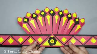 QUICK AND EASY FESTIVAL HEADDRESS MAKING  DIY CROWN MADE OF COLORED PAPER [upl. by Ungley702]