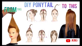 DIY PONYTAIL HAIRCUT TUTORIAL ✂️ [upl. by Sulakcin]