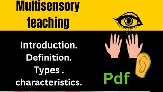 multisensory teaching inclusive educationbed notes [upl. by Lenni]