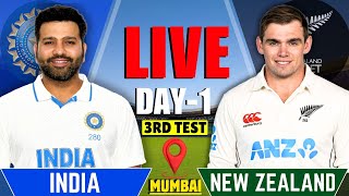 India vs New Zealand 3rd Test Day 1  IND vs NZ Live Match  Live Cricket Match Today  Session 1 [upl. by Thordis]