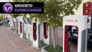 Tesla SuperCharger  Grosseto GR  Italy co Centro Commerciale Maremmà [upl. by Hutchings]