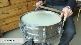 Vintage 1930s Premier Dominion Super Snare Drum Demo [upl. by Ecikram]