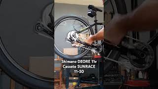 Shimano DEORE 11v cassetr SUNRACE 1150 bikereels shimano bike [upl. by Vins]