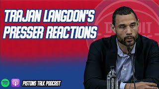 Trajan Langdons Press Conference Reactions  Pistons Talk Podcast [upl. by Nanji]