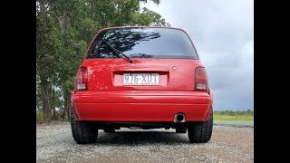 lilK11Rocket Nissan Micra K11 1995 cg13de Cams Lakeside Raceway [upl. by Lacy]