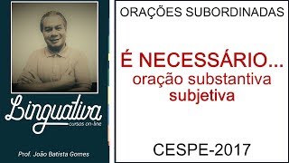 ORAÇÕES SUBORDINADAS – COMPLETIVA NOMINAL ou SUBJETIVA [upl. by Phoebe]