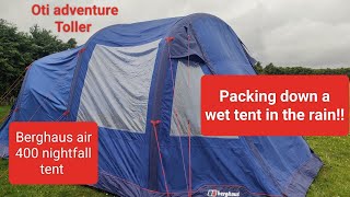 Berghaus air 400 nightfall  How to pack down a wet tent hints and tips [upl. by Ahtnams377]