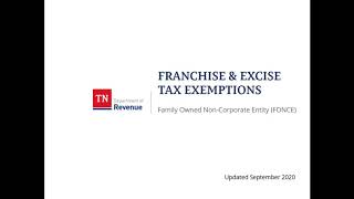 Franchise amp Excise Tax  FONCE [upl. by Annaik]