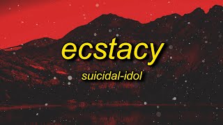 SUICIDALIDOL  ecstacy slowedtiktok version Lyrics  sticking out your tongue for the picture [upl. by Leuname]