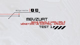 5018 SAYILI KAMU MALİ YÖNETİMİ VE KONTROL KANUNU TEST 1 [upl. by Cleopatre119]