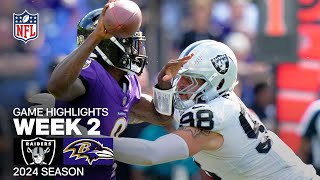 Las Vegas Raiders vs Baltimore Ravens  2024 Week 2 Game Highlights [upl. by Debbra]