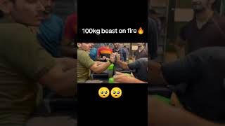 100kg vs 65kg Intense match armwrestling devonlarratt toproll cricket abdulaziz propanja pro [upl. by Guilbert591]