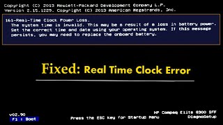 How to Fix  Real Time Clock Power loss 161 BIOS error Code Solved [upl. by Remle]