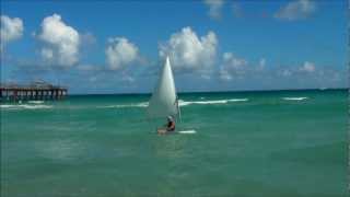 EXPERIMENTAL FIBERGLASS FOLDABLE SAIL BOARD BOAT WIND BOARD WINSURFING [upl. by Baalman]