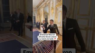 Emmanuel Macron affronte Alexis Lebrun au tennis de table 🏓 [upl. by Aihgn]