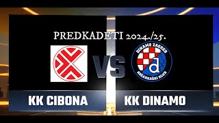 KK CIBONA VS KK DINAMO 19 10 2024 PREDKADETI [upl. by Einaffets]