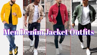 Denim Jacket Outfit Ideas For Men 2024  Denim Jackets Looks 2024  Men Fashion  by Look Stylish [upl. by Hsevahb799]