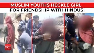 Muslim Girl in hijab targeted for allegedly dating a Hindu boy boys abuse and harass on camera [upl. by Akimahs]