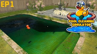 Cleaning My First Pool  Pool Cleaning Simulator  Ep 1 [upl. by Arec]