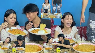 BIRYANI KO MUGBANG AAYO HAI🥰£pasangjimbacouplelikesubscribers [upl. by Nyliret]