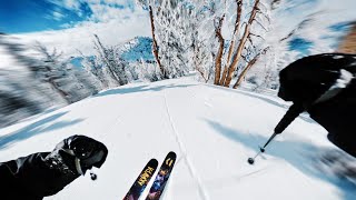 Dodging Trees on the Backside of Mammoth Mountain GoPro Skiing POV  4K [upl. by Omle966]