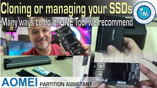 Cloning copying resizing or wiping your SSD AOMEI Partition Assistant may be the right choice [upl. by Ammadis]