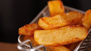 TRIPLE cooked CHIPS  Recipe for triple cooked FRIES  Foodgeek Cooking [upl. by Ruth235]