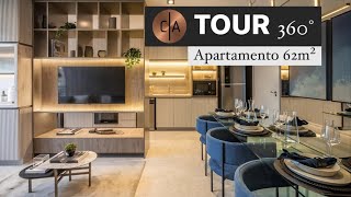 TOUR 360°  Apartamento Decorado 62m² [upl. by Laurin]