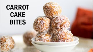 VEGAN CARROT CAKE BITES  8 Ingr 15 min Grainfree Raw option  Vegan Richa Recipes [upl. by Immak]